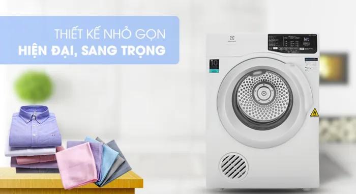 Máy sấy Electrolux với thiết kế nhỏ gọn, sang trọng, hiện đại